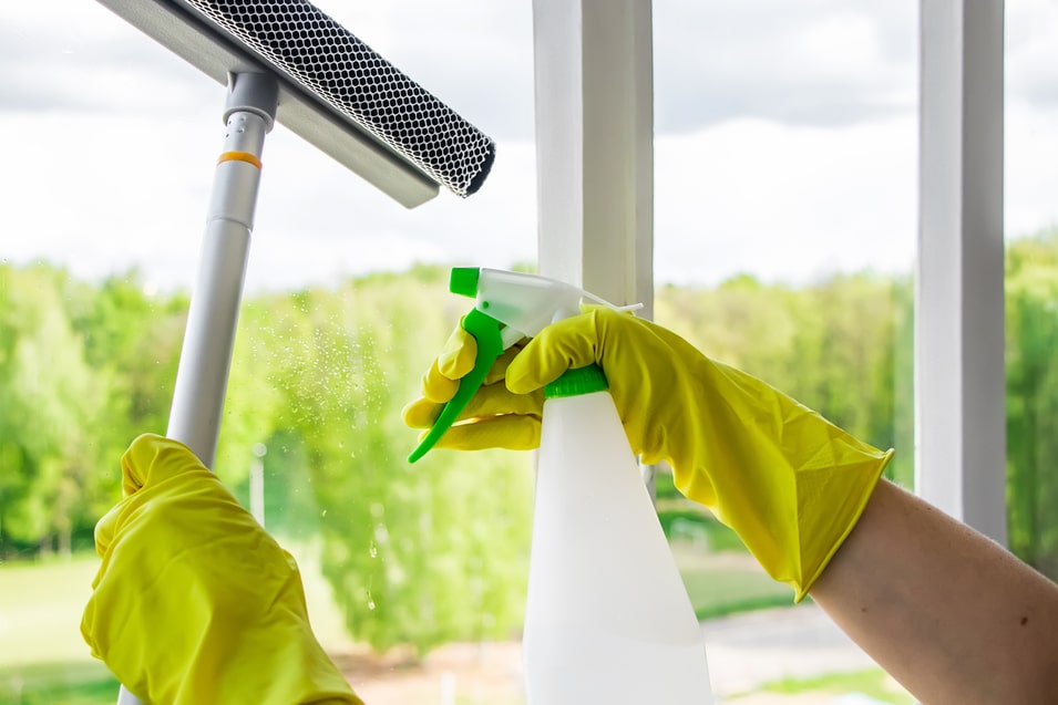 Washes the Window with a Rag. What is the difference between Window washing and Window Cleaning. Wash windows